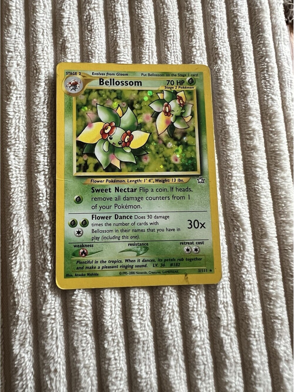 2000 Ultra Rare Pokemon Card Pre Release Bellossom Neo Genesis 3/111 Holo